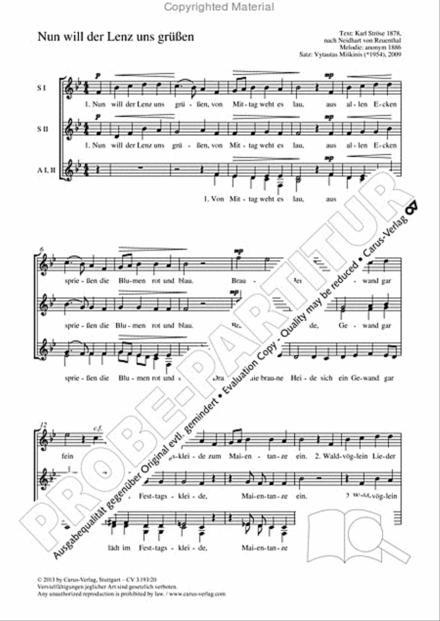 Nun will der Lenz uns grussen SSAA scores gallery preview page 2