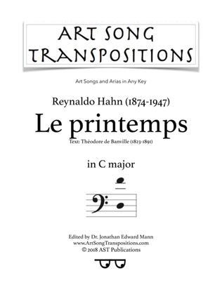HAHN: Le printemps (transposed to C major, bass clef)