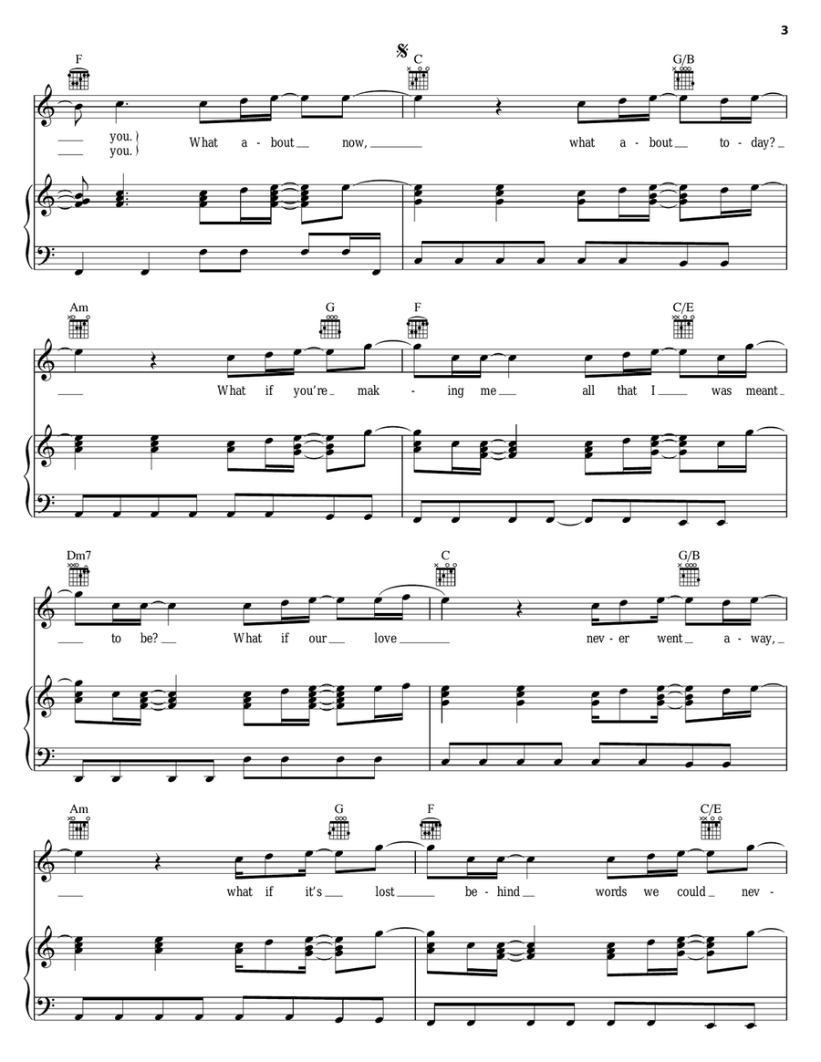 What About Now Piano, Vocal, Guitar scores gallery preview page 3