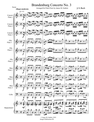 Book cover for Bach: Brandenburg Concerto No. 3 for Flute Choir