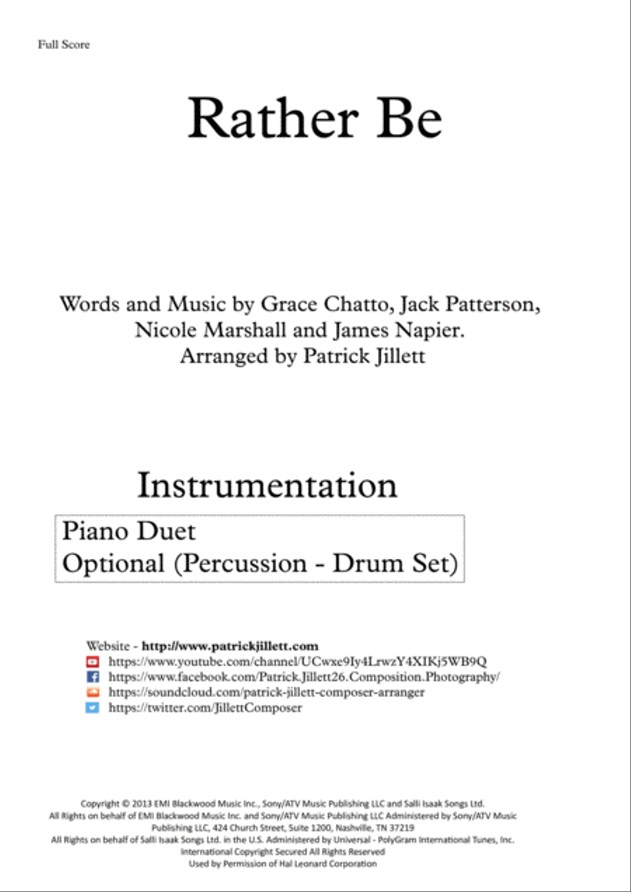 Rather Be 2 Pianos, 4-Hands scores gallery preview page 2