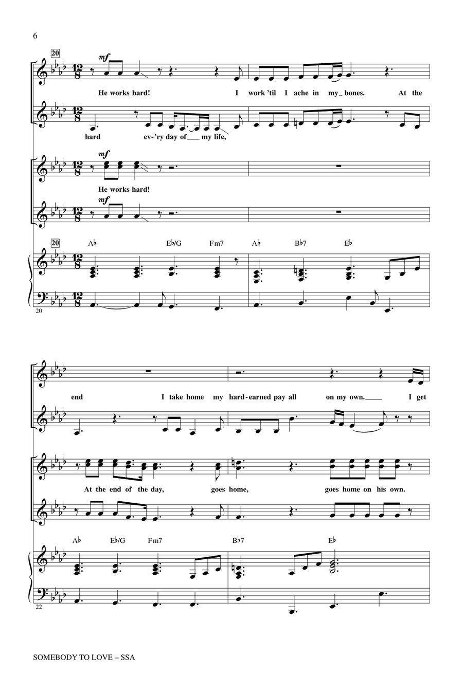 Somebody To Love (arr. Roger Emerson) SSA scores gallery preview page 5
