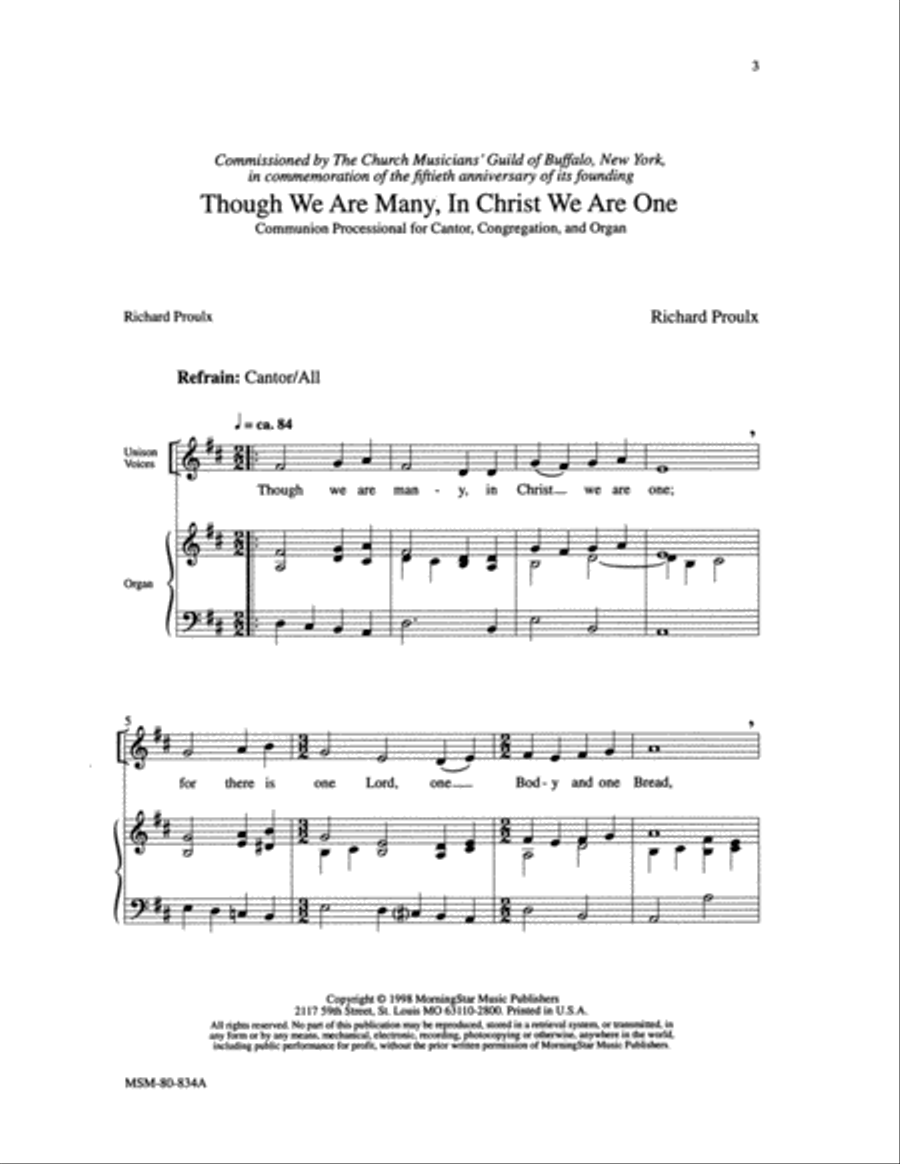Though We Are Many, In Christ We Are One (Cantor/Congregational Score) Choir scores gallery preview page 2