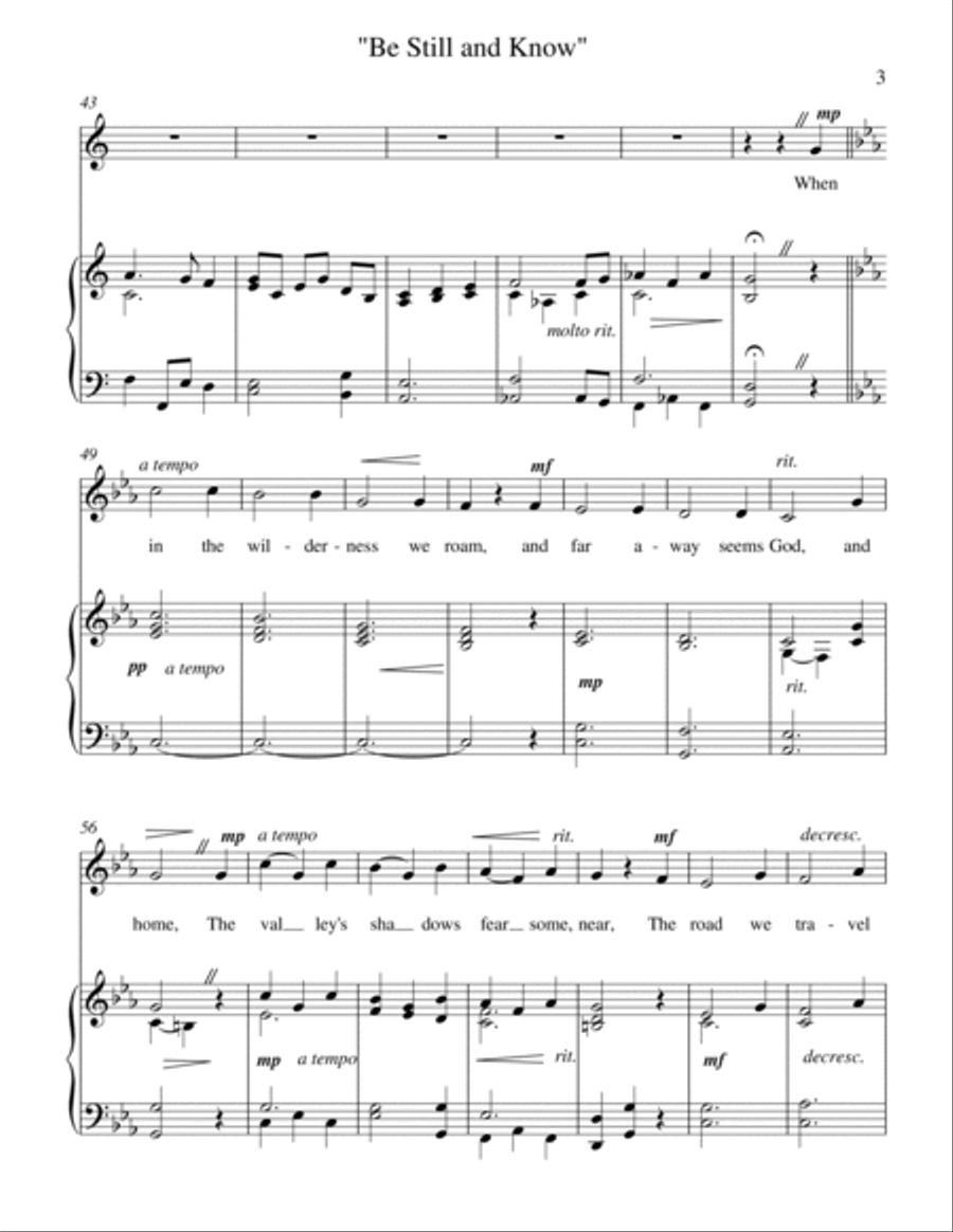 Be Still and Know (medium low voice) Low Voice scores gallery preview page 4