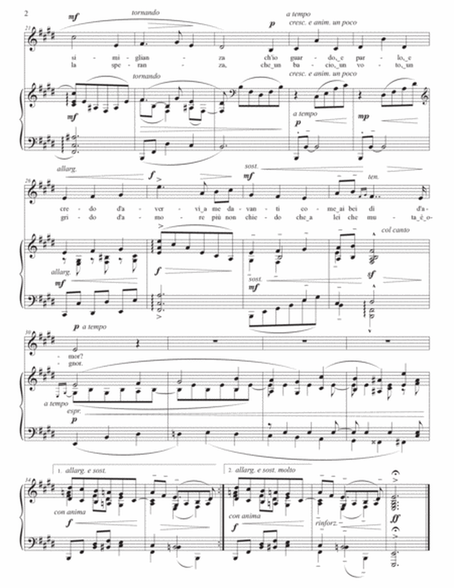 DONAUDY: Vaghissima sembianza (transposed to E major, E-flat major, and D major)