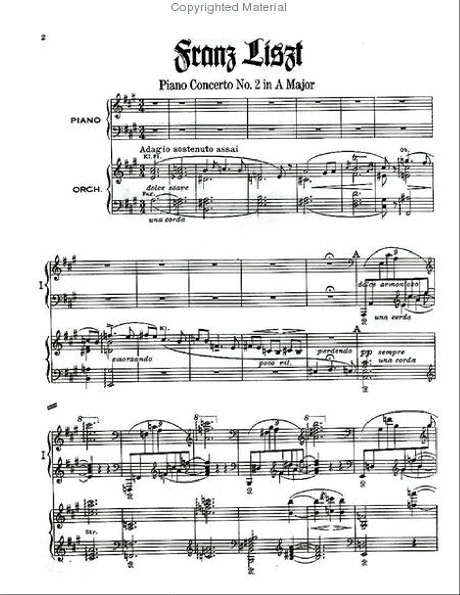 Liszt - Concerto No. 2 in A Major, S125; Hungarian Fantasia, S123 Piano Solo scores gallery preview page 2
