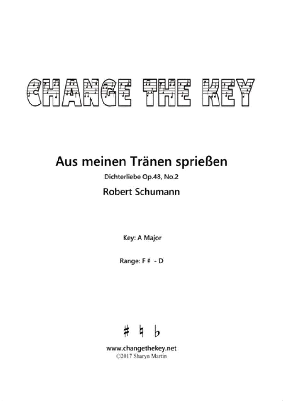 Aus meinen Tranen spriessen - A Major Voice Solo scores gallery preview page 1