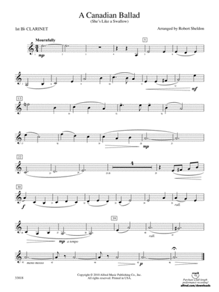 A Canadian Ballad: 1st B-flat Clarinet