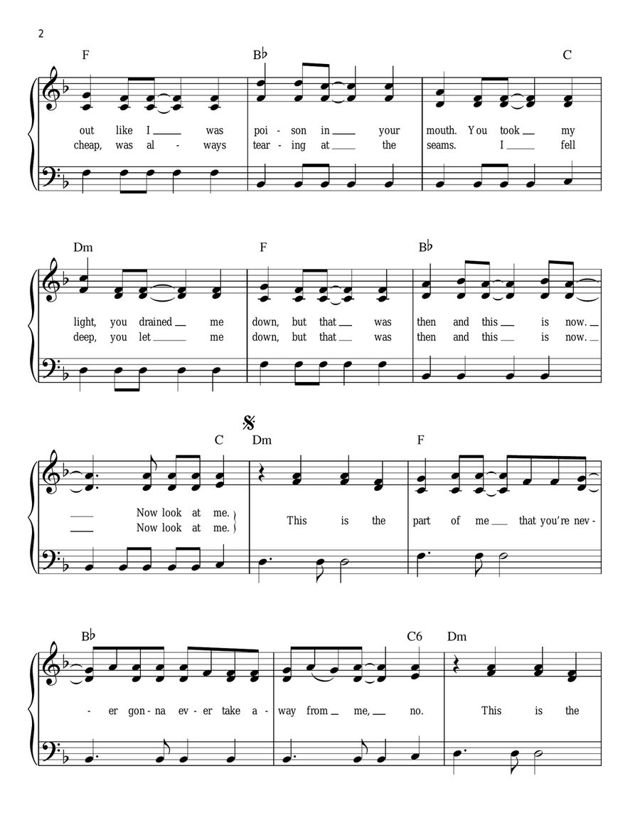 Part Of Me Easy Piano scores gallery preview page 2