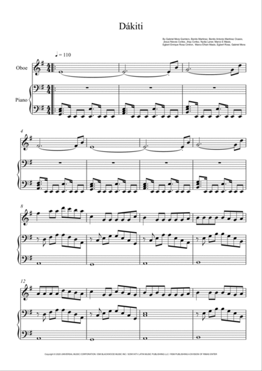 Bad Bunny Bad Bunny Piano scores gallery preview page 1