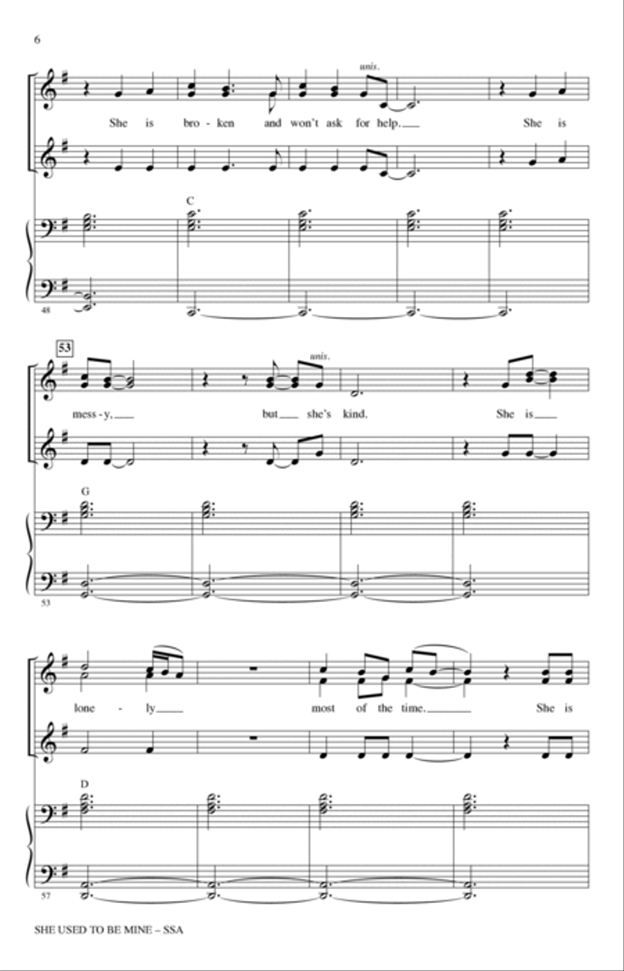 She Used To Be Mine (from Waitress the Musical) (arr. Mac Huff) SSA scores gallery preview page 5