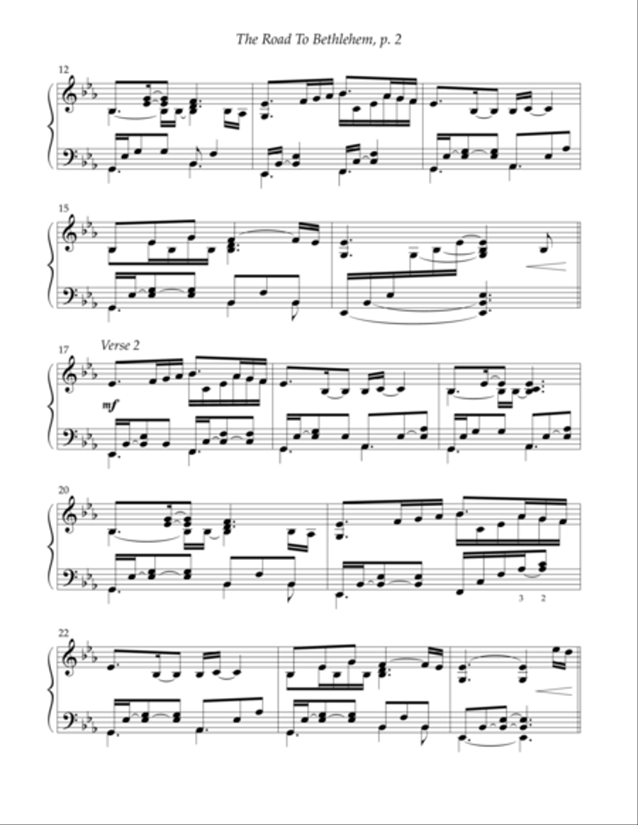 The Road To Bethlehem Piano Solo scores gallery preview page 2