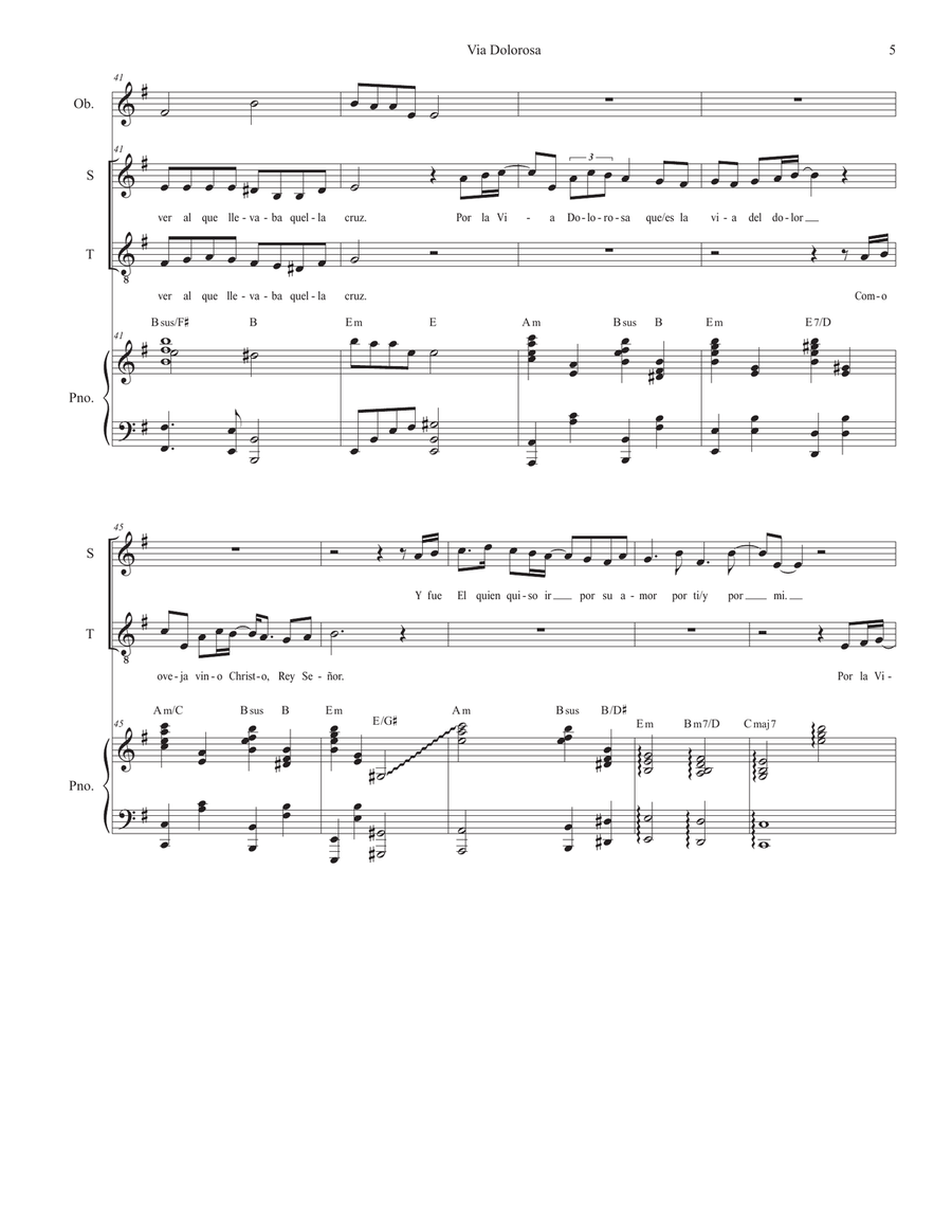 Via Dolorosa Tenor Voice scores gallery preview page 5