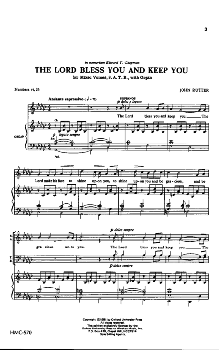 John Rutter: The Lord Bless You and Keep You