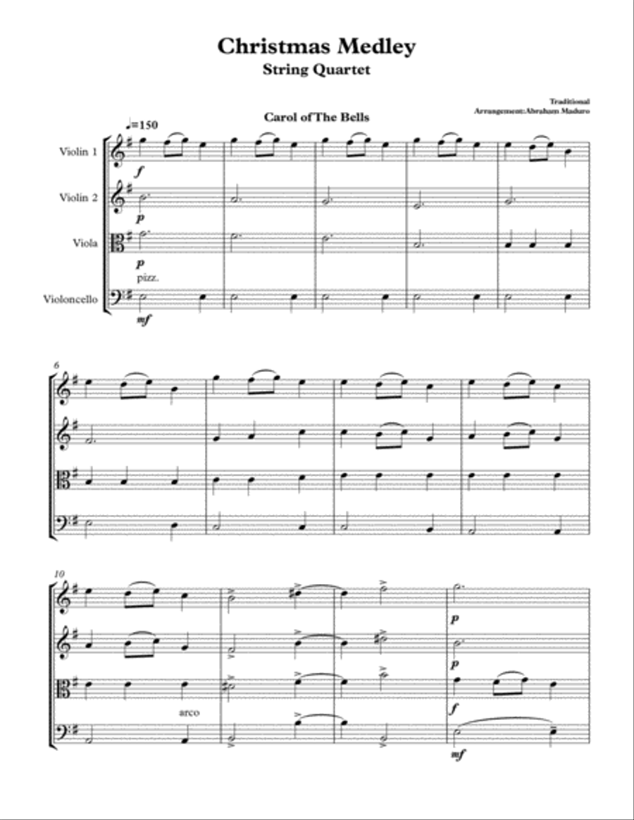 Four Christmas Songs for String Quartet String Quartet scores gallery preview page 2