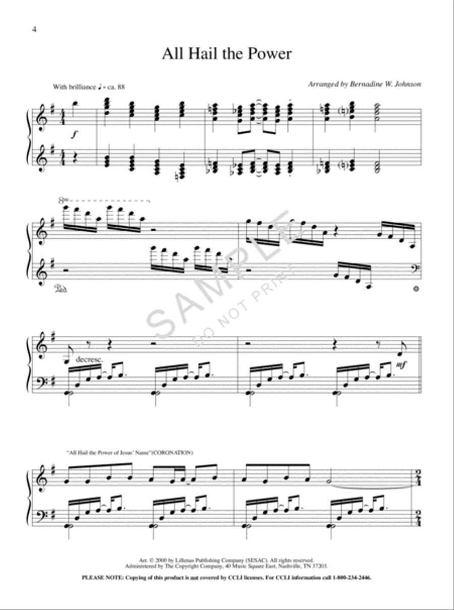 In Praise of His Name Piano Solo scores gallery preview page 2