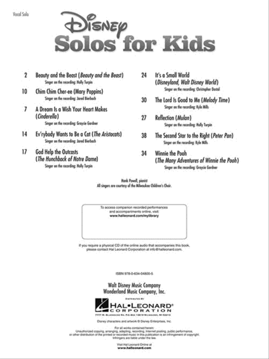 Disney Solos for Kids Voice scores gallery preview page 3