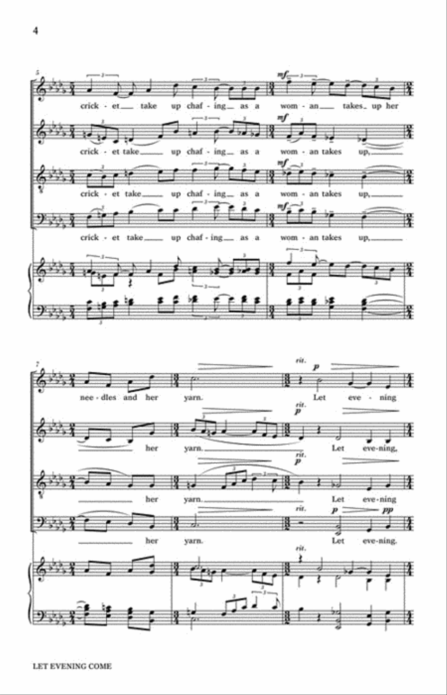 Let Evening Come Let Evening Come 4-Part scores gallery preview page 3