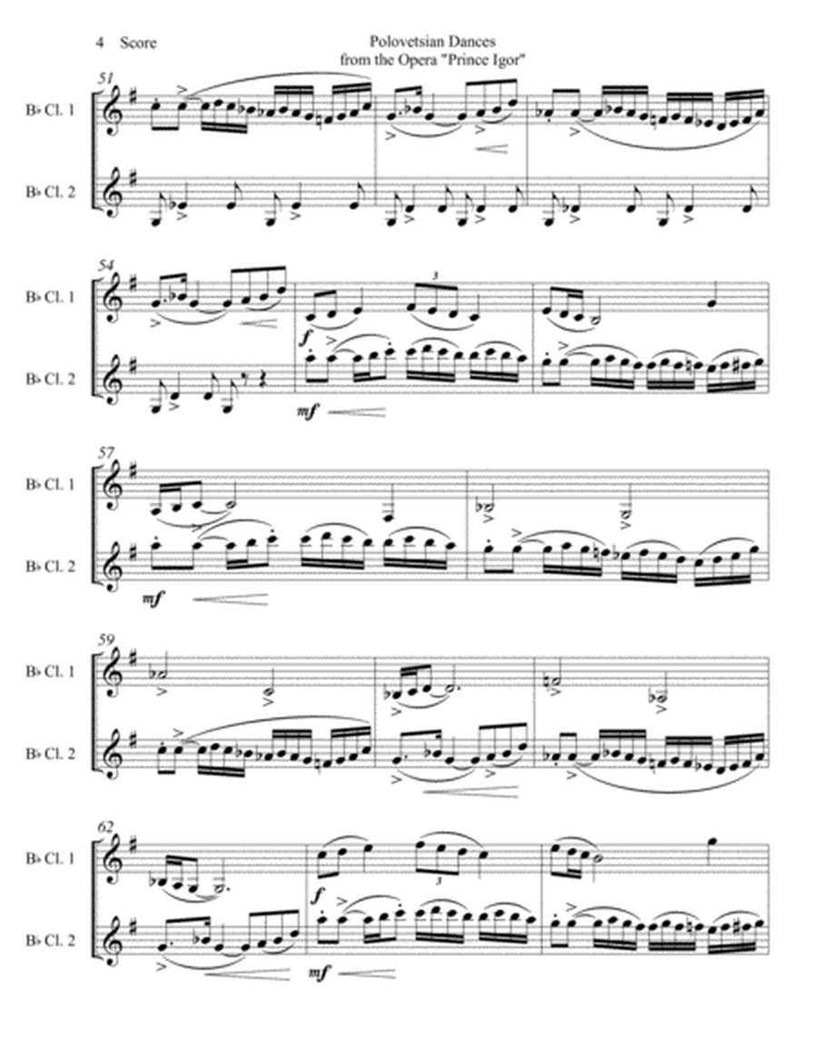 Borodin - Polovetsian Dances set for two clarinets image number null