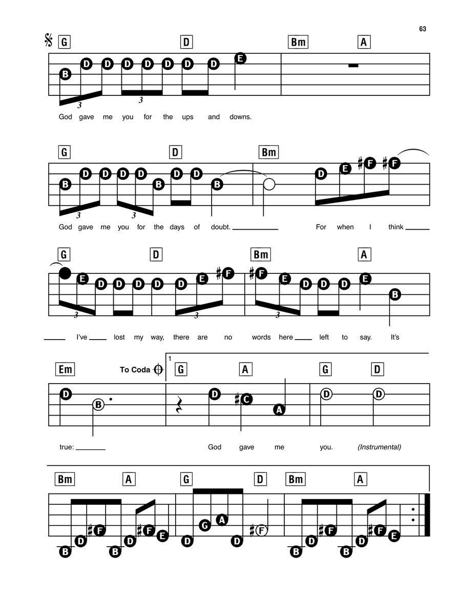 God Gave Me You Electronic Keyboard scores gallery preview page 2