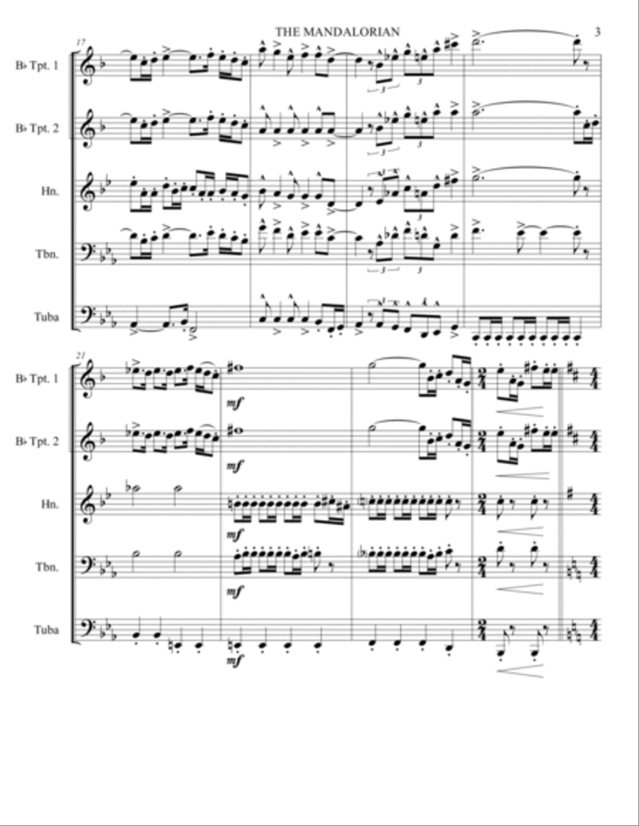 Theme From The Mandalorian Chamber Music scores gallery preview page 5