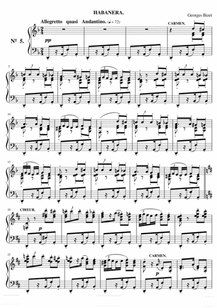 Georges Bizet-Carmen,Habanera( Original Piano Solo) image number null