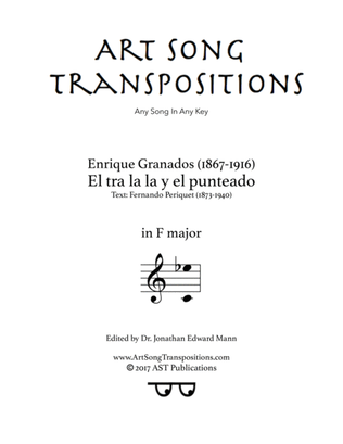 Book cover for GRANADOS: El tra la la y el punteado (transposed to F major)