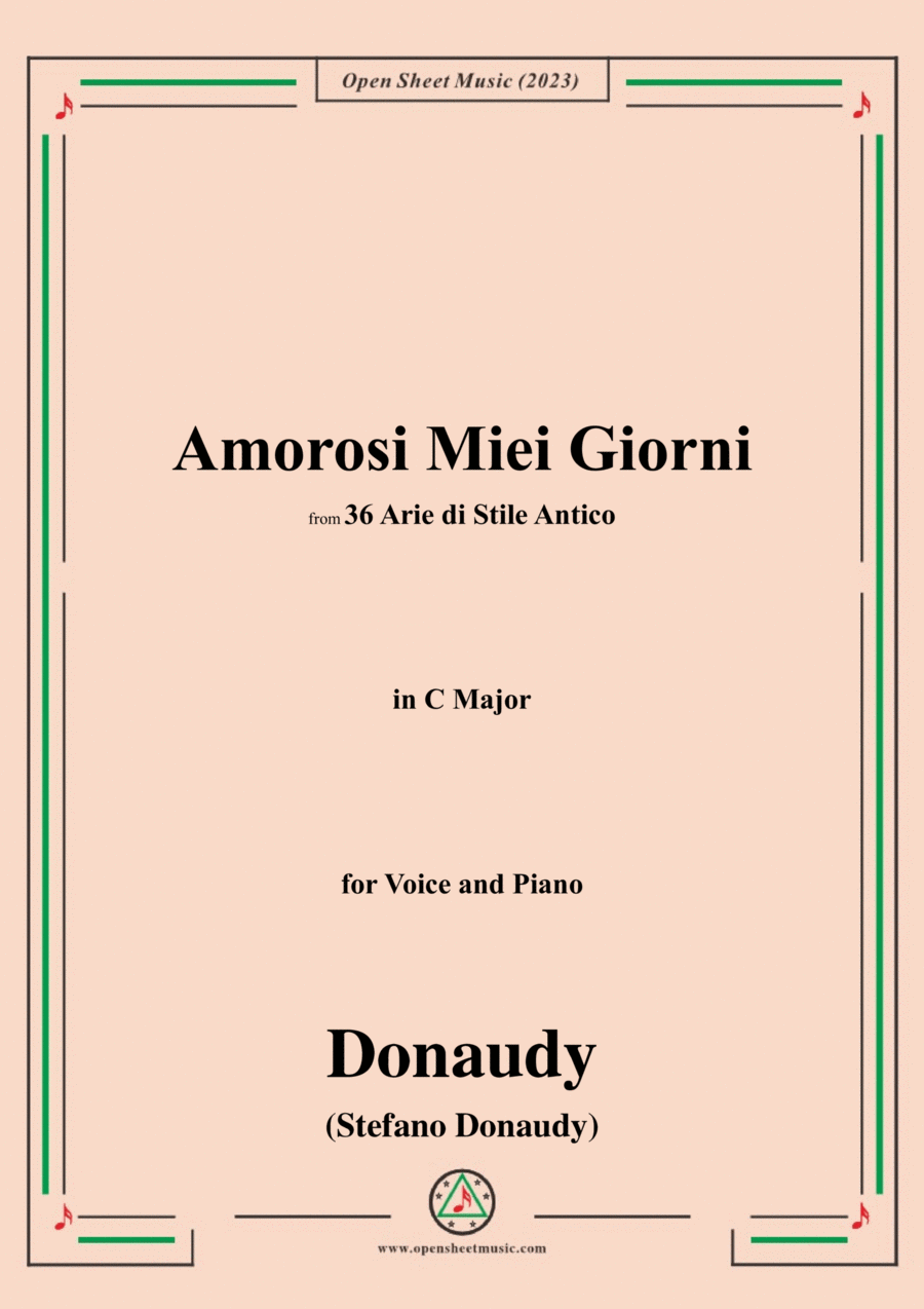 Donaudy-Amorosi Miei Giorni,in C Major Voice scores gallery preview page 1