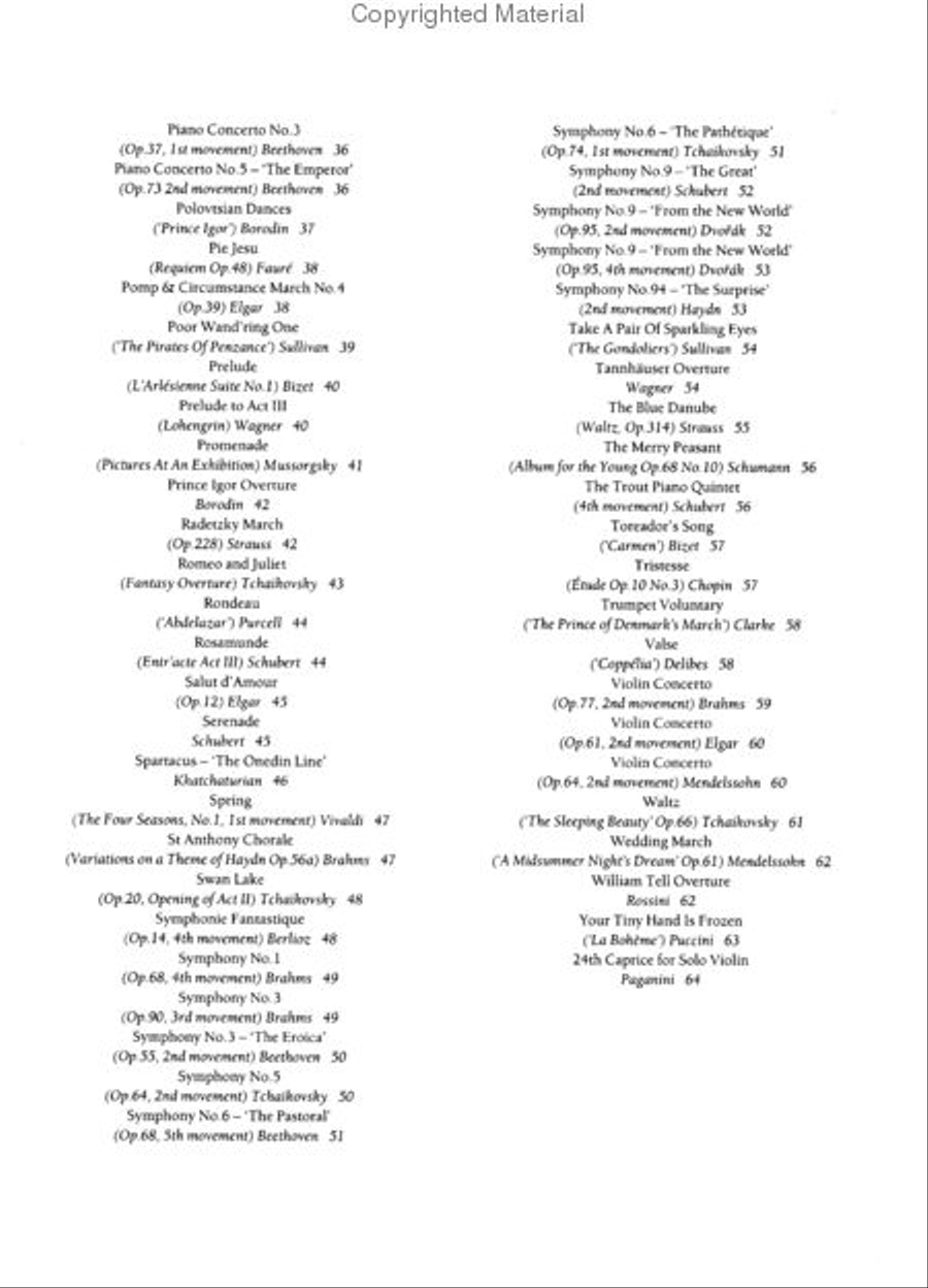 100 Classical Themes for Violin Violin Solo scores gallery preview page 3