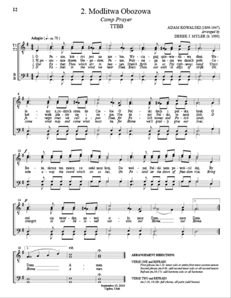 Three Polish War Songs (TTBB) TTBB scores gallery preview page 5
