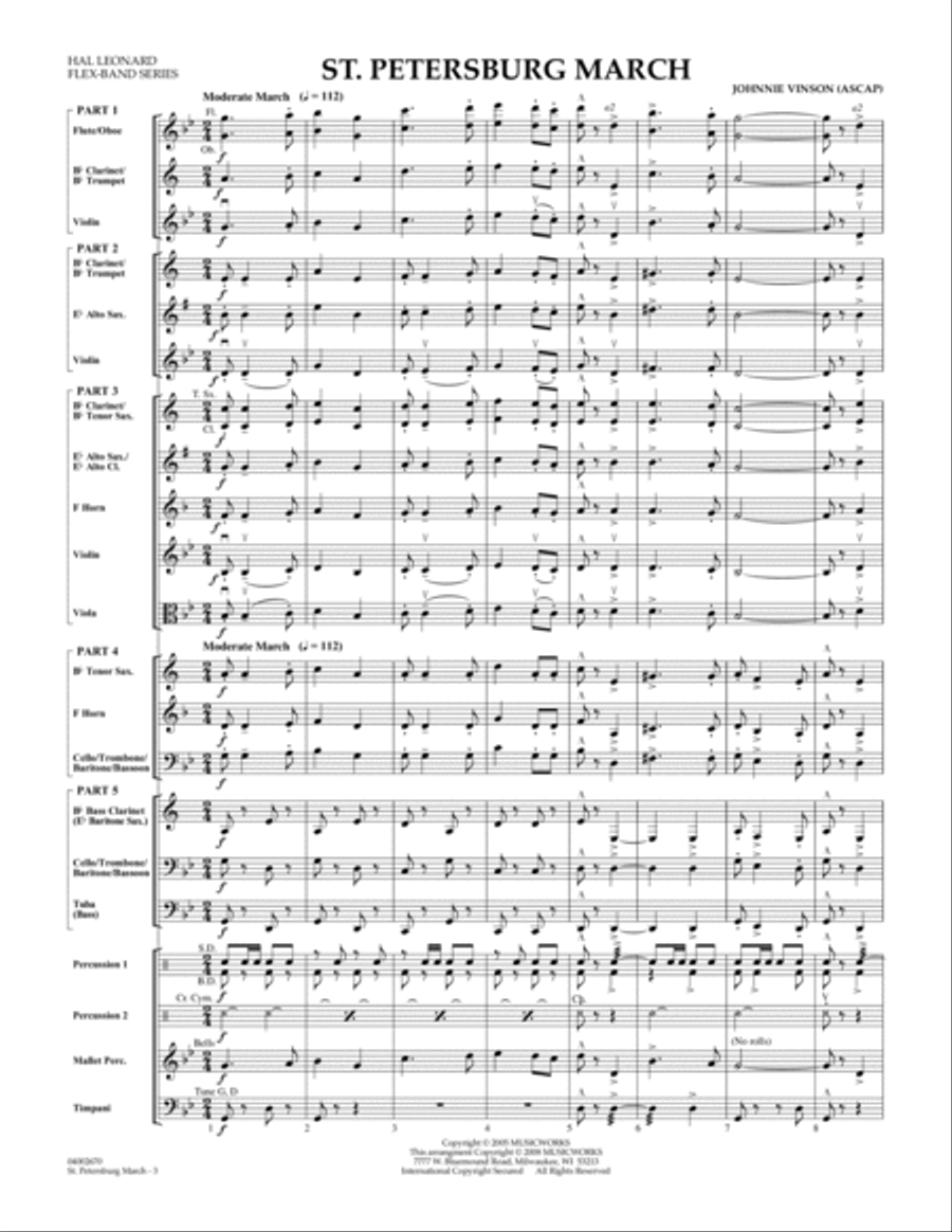 St. Petersburg March - Conductor Score (Full Score) Concert Band scores gallery preview page 2