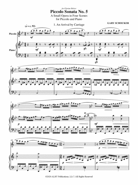 Piccolo Sonata No. 5 for Piccolo and Piano