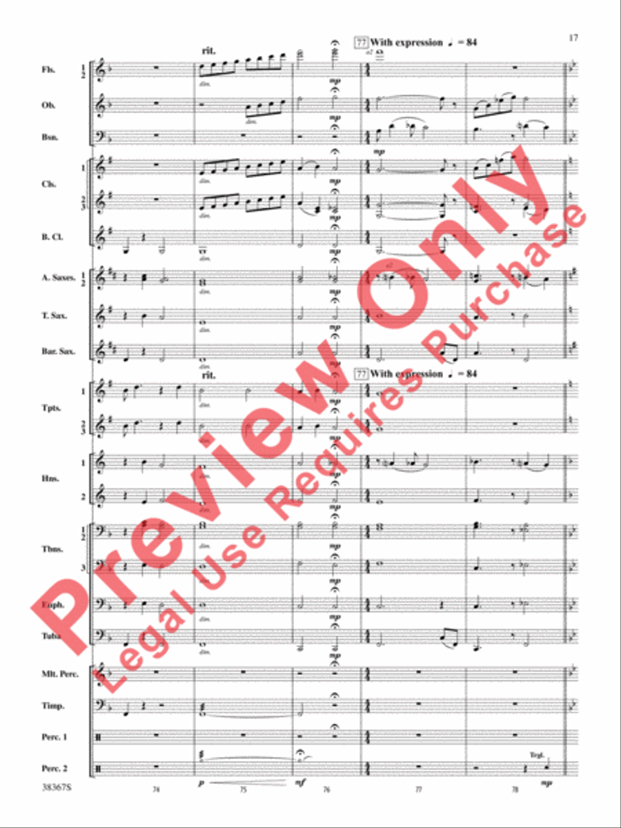Highlights from Porgy and Bess Concert Band scores gallery preview page 18