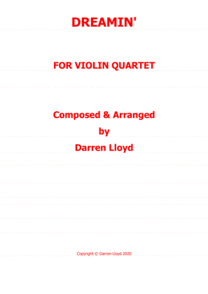 Book cover for Dreamin' - Violin quartet