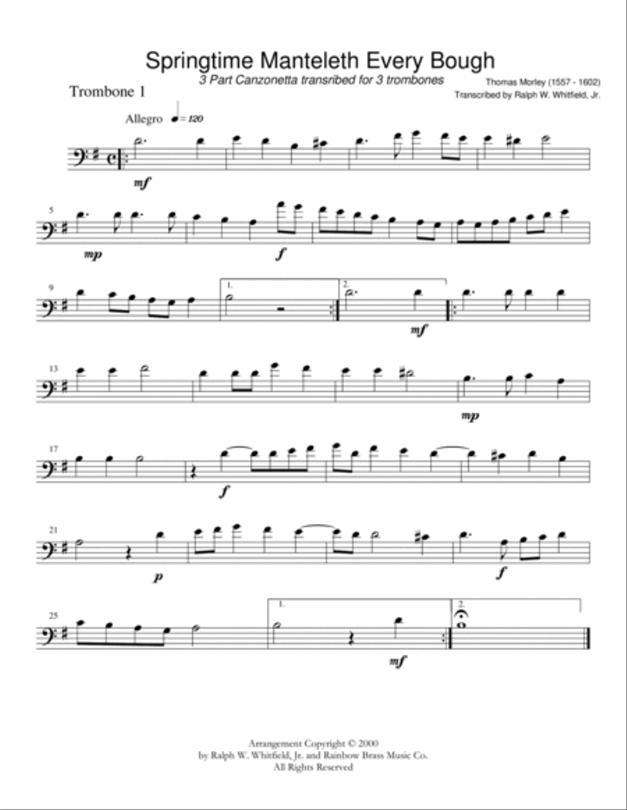 9 3-Part Canzonettas by Thomas Morely 3-Part scores gallery preview page 3