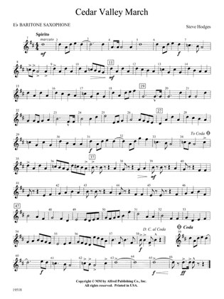 Cedar Valley March: E-flat Baritone Saxophone