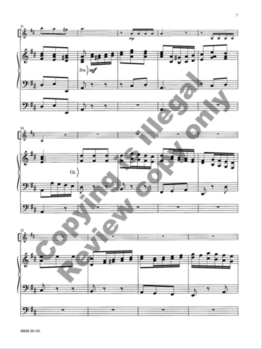 Two Festive Christmas Settings for Trumpet and Organ Trumpet scores gallery preview page 12