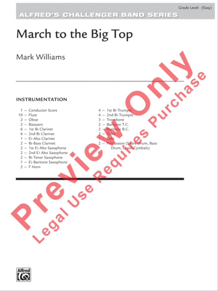 March to the Big Top Concert Band scores gallery preview page 2
