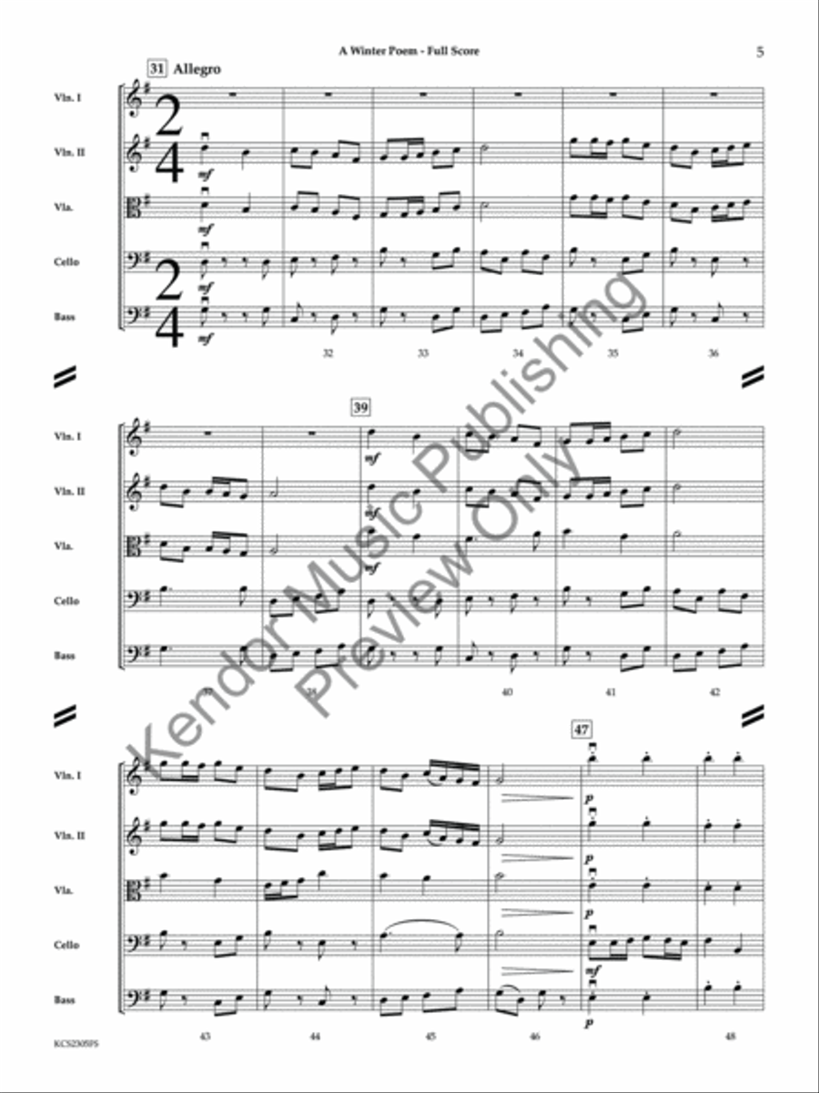 A Winter Poem (Score) A Winter Poem (Score) String Orchestra scores gallery preview page 6