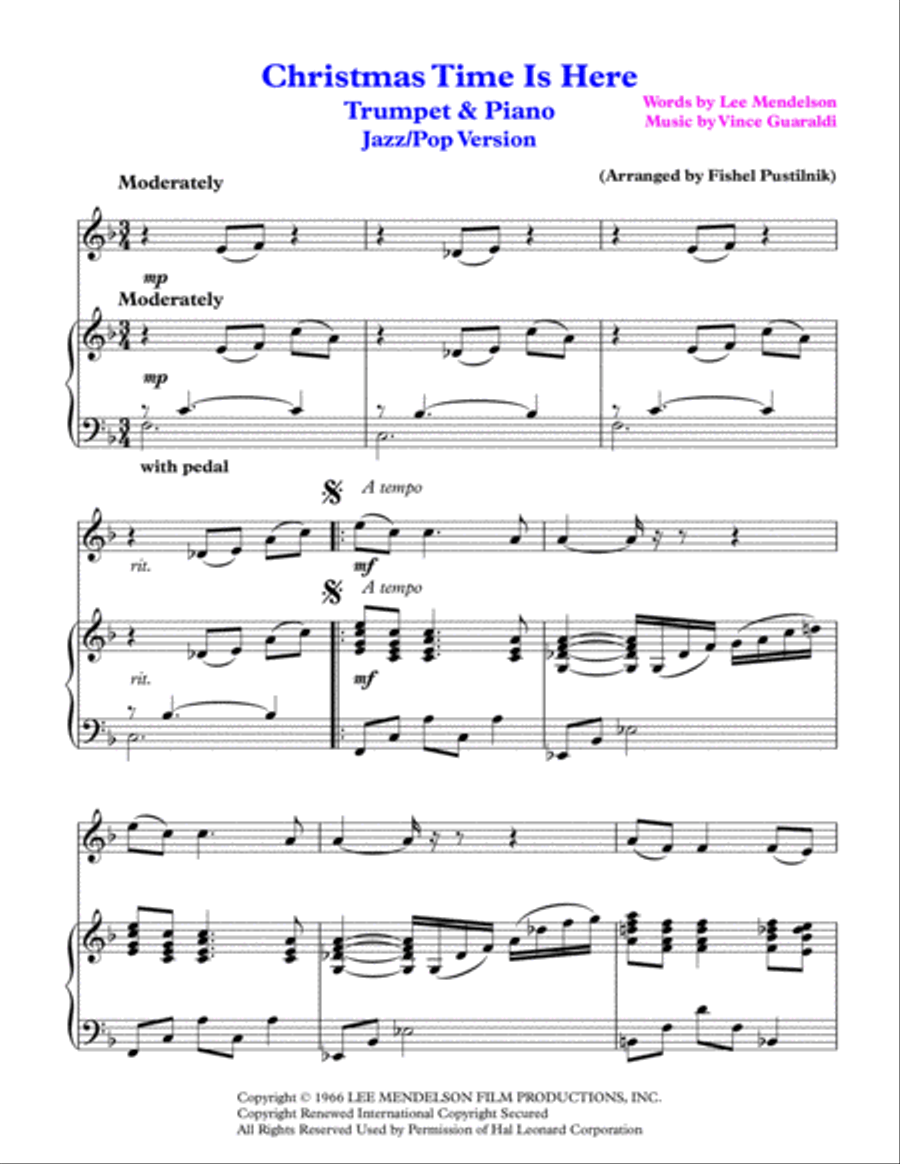 Christmas Time Is Here Trumpet Solo scores gallery preview page 2