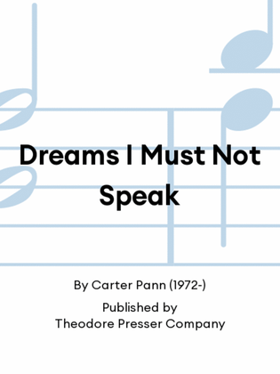 Book cover for Dreams I Must Not Speak