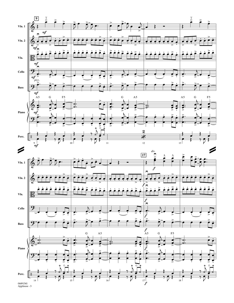Applause - Conductor Score (Full Score) Orchestra scores gallery preview page 3