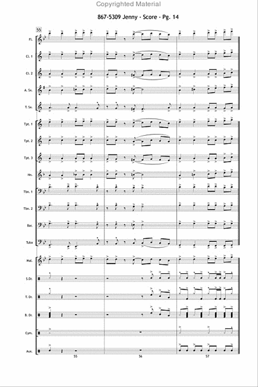 867-5309 Jenny Marching Band scores gallery preview page 15