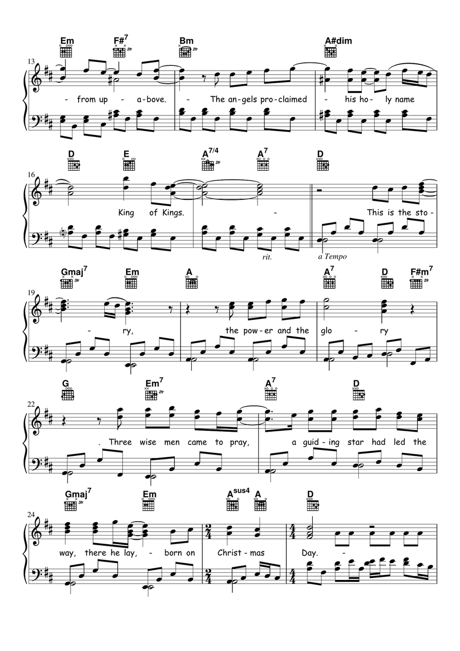 Born On Christmas Day Piano, Vocal, Guitar scores gallery preview page 2