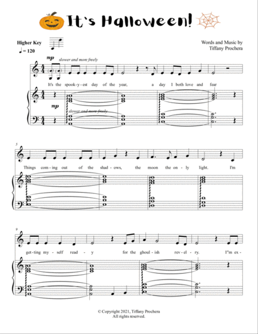 It's Hallowe'en! - Higher Key Piano Solo scores gallery preview page 2