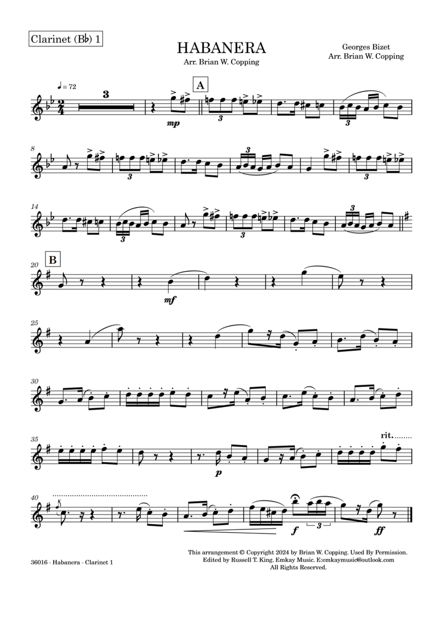 HABANERA - CLARINET QUARTET Clarinet Quartet scores gallery preview page 5