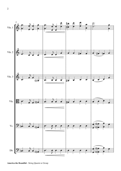America the Beautiful - String Quartet or Group Score and Parts PDF image number null