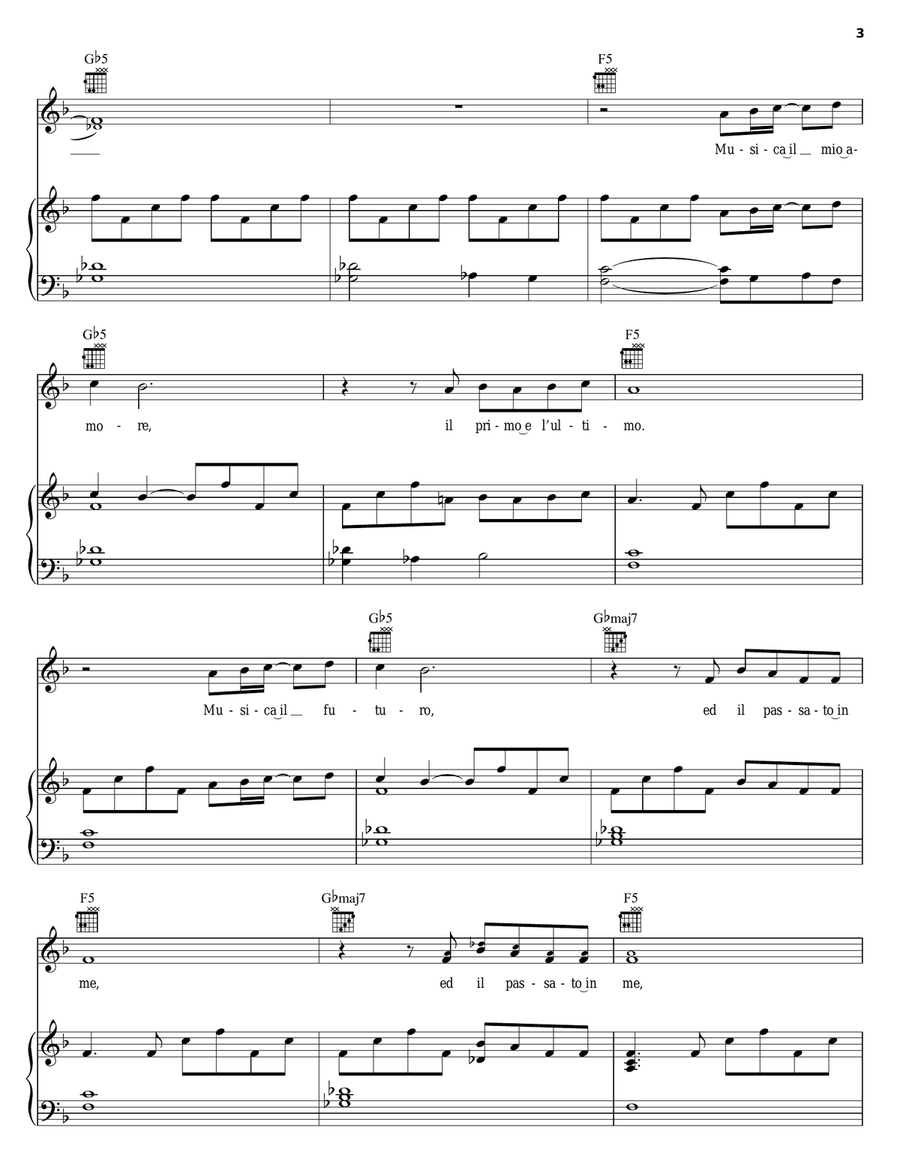 Musica Piano, Vocal, Guitar scores gallery preview page 3