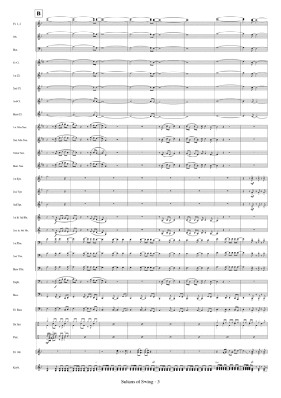 Sultans Of Swing Concert Band scores gallery preview page 5