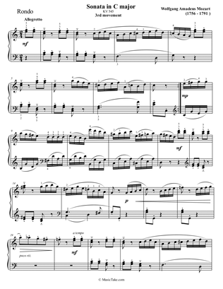 Mozart sonata in C Major K 545 3rd movement Rondo